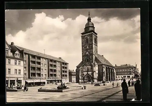 AK Gotha, Neumarkt mit Kirche