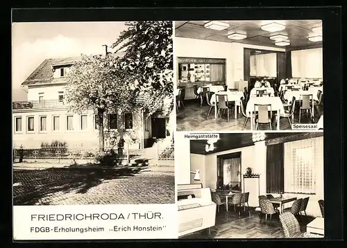 AK Friedrichroda /Thür., FDGB-Erholungsheim Erich Honstein, Speisesaal, Heimgaststätte