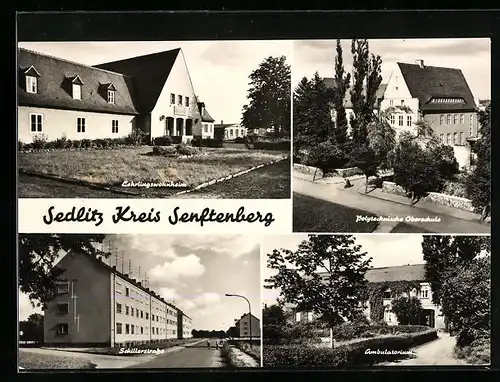 AK Sedlitz /Kr. Senftenberg, Lehrlingswohnheim, Schillerstrasse, Polytechnische Oberschule