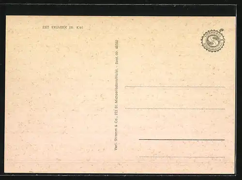 AK Krummbek üb. Kiel, Geschäftshaus, Bauernhaus, Strassenpartie