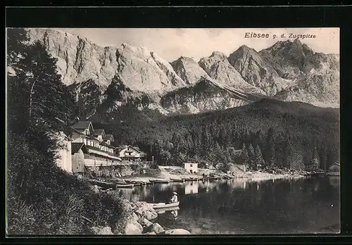 AK Eibsee, Uferpartie g. d. Zugspitze