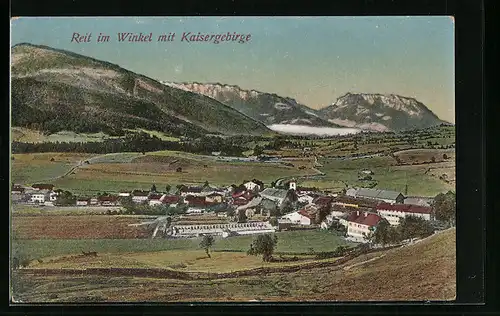 AK Reit im Winkel, Ortsansicht mit Kaisergebirge