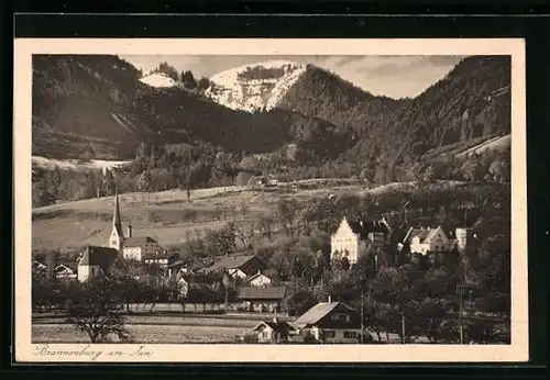 AK Brannenburg a. Inn, Ortsansicht mit Kirche