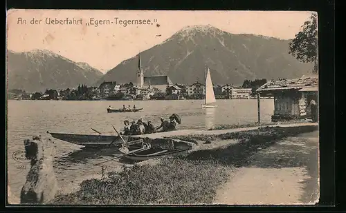 AK Egern, An der Überfahrt Egern-Tegernsee