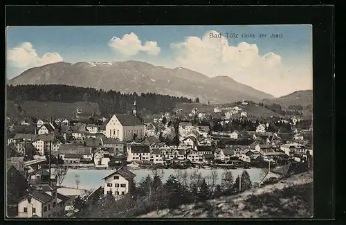 AK Bad Tölz, Ortsansicht links der Isar