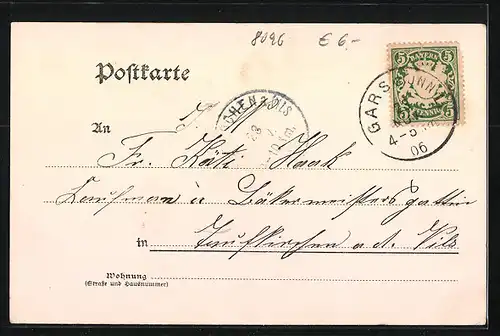 AK Gars a. Inn, Uferpartie mit Kloster