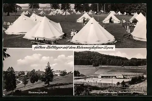 AK Reinwarzhofen, Falken-Zeltlager auf dem Reinwarzhofener Espan, Ortspartie, Schwimmbad Thalmässing
