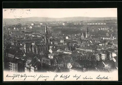 AK Hagen i. W., Teilansicht mit Kirche