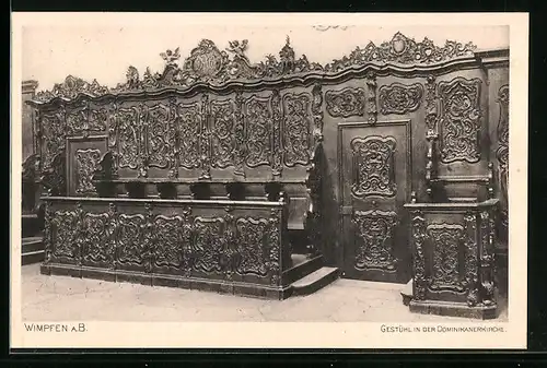 AK Wimpfen a. B., Gestühl in der Dominikanerkirche