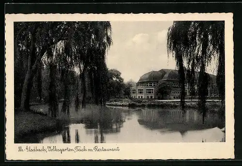 AK M.-Gladbach, Restaurant am Teich im Volksgarten