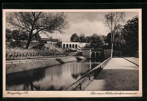 AK Königsberg i. Pr., Die neue Schlossteichpromenade