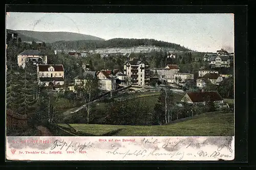 AK Schreiberhau, Blick auf den Bahnhof