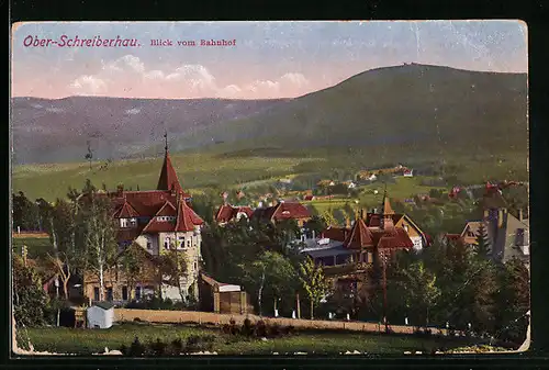 AK Ober-Schreiberhau, Blick vom Bahnhof, Teilansicht