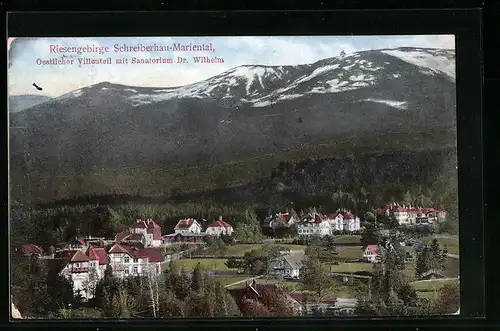 AK Schreiberhau-Mariental, Östlicher Villenteil mit Sanatorium Dr. Wilhelm