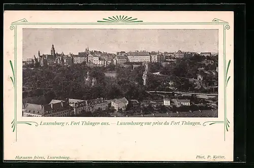 AK Luxemburg, Stadtansicht von Fort Thüngen aus