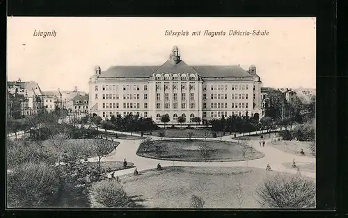 AK Liegnitz, Bilseplatz mit Augusta Viktoria-Schule