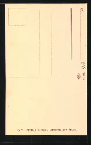 AK Lagow, Strassenpartie im Ort, Turm