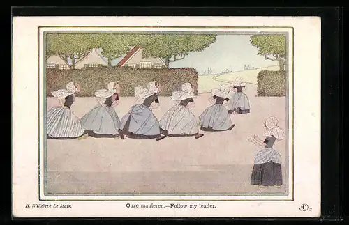 Künstler-AK Henriette Willebeek le Mair: Hollandsche Kinderliedjes, Onze manieren