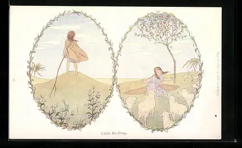 Künstler-AK Henriette Willebeek le Mair: Little Bo-Peep, Kleine Schäferin