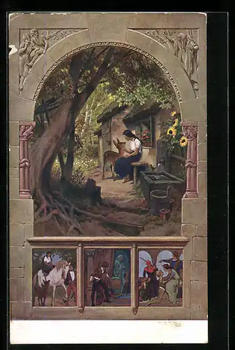 Künstler-AK Paul Hey: Brüderchen und Schwesterchen, Szenen des Märchens