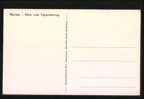 Künstler-AK J. Marschall: Meran, Blick vom Tappeinerweg