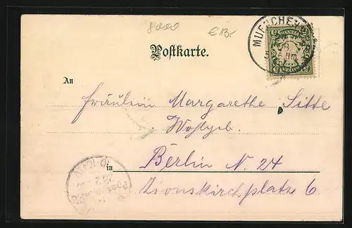 Lithographie München, Pschorr-Bräu-Bierhallen, Besuch von Kurfürst Maximilian Joseph IV.