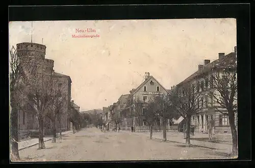 AK Neu-Ulm, Partie in der Maximilianstrasse