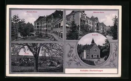 AK Oberkaufungen, Ortsansicht, Heilstätte, Kapelle