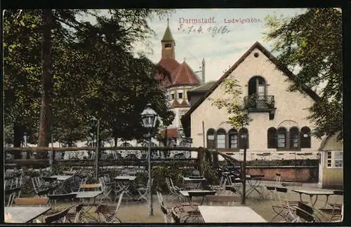 AK Darmstadt, Gasthaus auf der Ludwighöhe