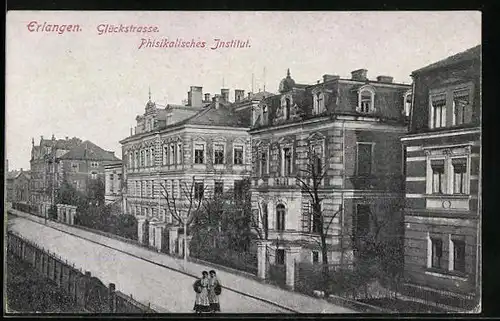 AK Erlangen, Glückstrasse mit Physikalischem Institut