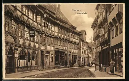 AK Einbeck, Strasse Langebrücke mit Hotel Niedersächsischer Hof