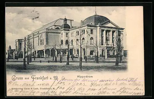 AK Frankfurt a. M., Hippodrom mit Strasse