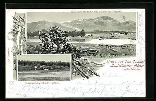 AK Seeshaupt, Gasthof Lauterbacher Mühle, Benediktenwand