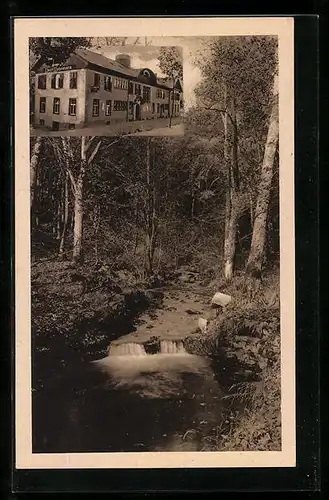 AK Bad Homburg, Am Heidetränkbach und Hotel Hohe Mark