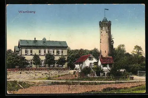 AK Heilbronn, Gebäude und Aussichtsturm auf dem Wartberg