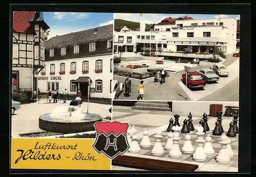 AK Hilders /Rhön, Gasthof Engel, Strassen-Schach, Kreissparkasse