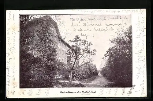 AK Heidelberg, Garten-Terrasse des Kohlhof-Hotel