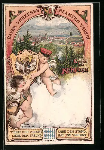 Lithographie Kempten, IX. Delegierten-Versammlung des Bayer. Verkehrs-Beamten-Verein im April 1903