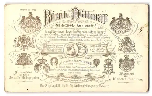 Fotografie Bern. Dittmar, München, Königliche Wappen von Bayern und Hessen