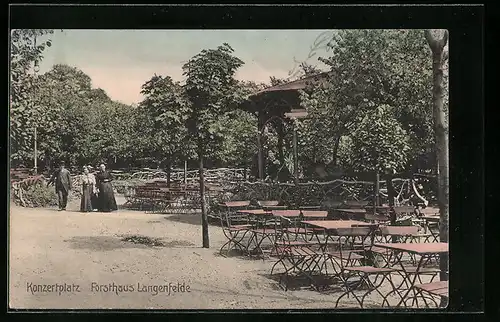 AK Langenfelde, Gasthaus Forsthaus, Konzertplatz