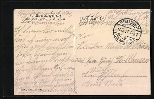 AK Langenfelde, Gasthaus Forsthaus, Konzertplatz
