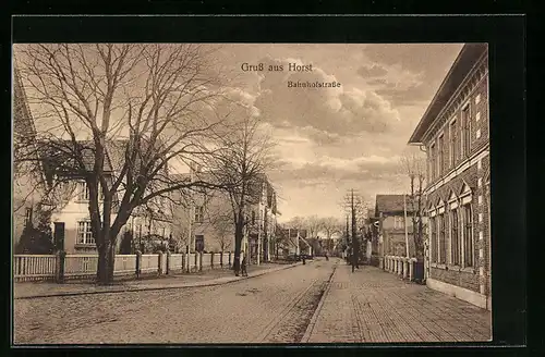 AK Horst, Bahnhofstrasse mit Passanten