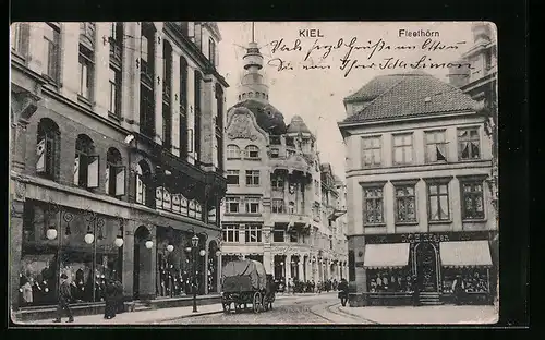 AK Kiel, Strasse Fleethörn mit Geschäften