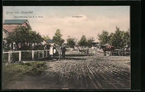AK Langstedt, Geschäft von P. C. Roim an der Dorfstrasse