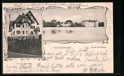 AK Glücksburg, Villa am Schlosssee, Schloss Glücksburg