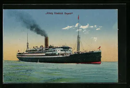 AK Passagierschiff König Friedrich August bei Abendlicht