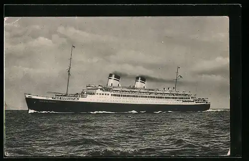 AK Passagierschiff Conte di Savoia auf hoher See, Italia Flotte Riunite Genova