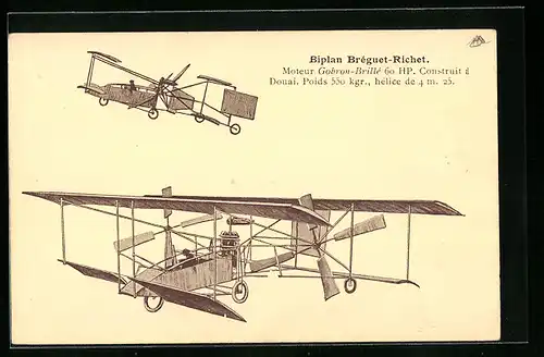 AK Biplan Bréguet-Richet, Moteur Gobron-Brillé 60 HP