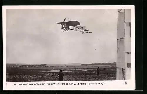 AK Blériot, sur monoplan 23, à Reims