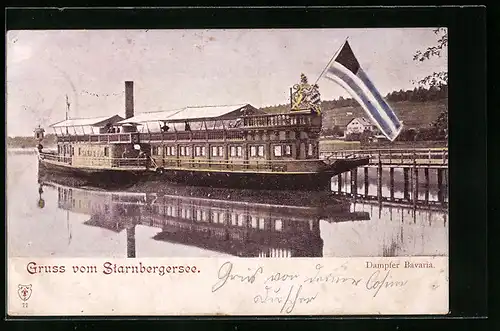 AK Starnberg, Dampfer Bavaria auf dem Starnberger See
